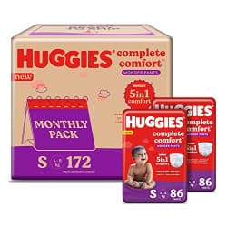 Huggies Complete Comfort Wonder Pants | Pant Style Baby Diapers Small 