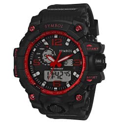 Amazon Brand - Symbol Men Silicone AnalogDigital Black Dial Watch-Az-S