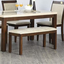 Home Centre Harmony Sia Fabric Dining Bench - Grey