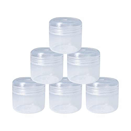 nsb herbals Plastic Clear/Transparent 5 Gm/Ml Empty Jar/Container For Storing Eyeshadow, Makeup, Face Cream, Lip Balm, Jewellery, Watch Parts, Beads (Pack Of 24), 5 milliliter