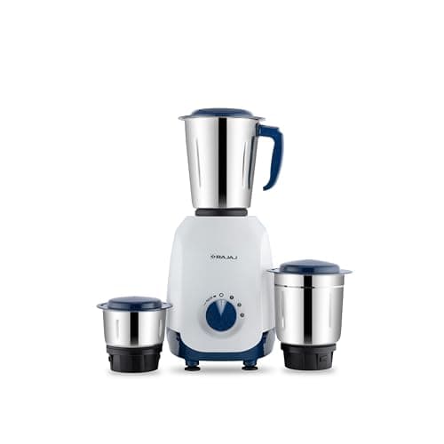 Bajaj Ninja Series Grace 500W Mixer Grinder | Mixie For Kitchen With Duracut® Blades | 2-In-1 Blade Function For Dry & Wet Grinding | 2 Mixie Jars | 5-Yr Motor Warranty 【Midnight Blue】