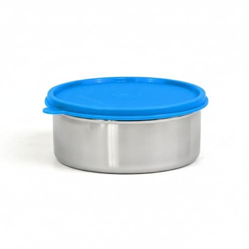 SignoraWare Mini Brunch Stainless Steel Container | Airtight & Leakproof Lid | Dishwasher Safe | Compact & Lightweight | Ideal for Office, School, Picnics & Travelling (650ml | TBlue)