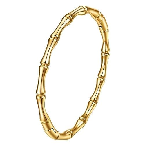 MEENAZ Anti Tarnish Stainless Steel Bracelet for Women | Stylish Gold Bangle | One Size Fashion Wrist Band | Elegant Jewellery Gift for Girls & Ladies