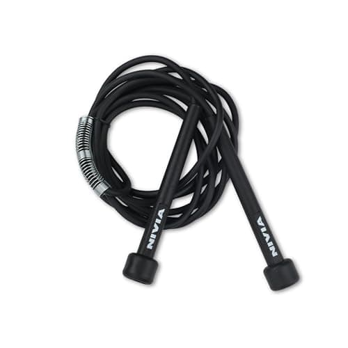 Nivia Trainer Skipping Rope With Spring For Men, Women & Children, Jump Rope for Exercise, For Workout & Weight Loss, Exercise Rope, Skipping Rope for Training, Sports Fitness/Gym (Black)