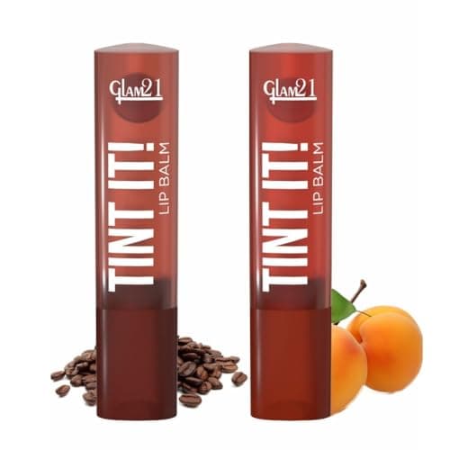 Glam21 Tint it! Lip Balm | Everyday Hydration & Moisturized Lips with Vitamin-E, Shea Butter, Avocado Oil, SPF15 |Lip Care For Dry & Chapped Lip | 3.5gm Each | Combo Pack Of 2 (Coffee Beans & Apricot)