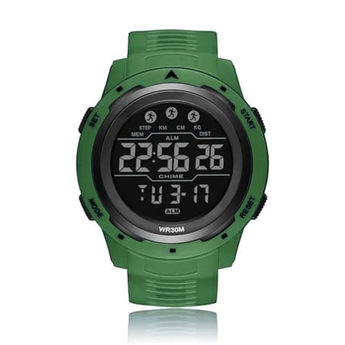 Shocknshop Digital Sports Stylish Multifunctional Electronic LED Black Dial Wrist Watch for Men Boys -WCH89 (Green)