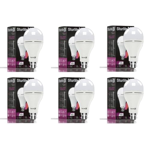 Sturlite Klik (3 in 1) 15W LED Inverter Bulb| Bright Rechargeable Emergency Bulb| 14Hr Battery Backup| 8-10Hrs Charging Time| Over-Charge Protection| B22 Base Energy Efficient Lighting - (Pack of 6)