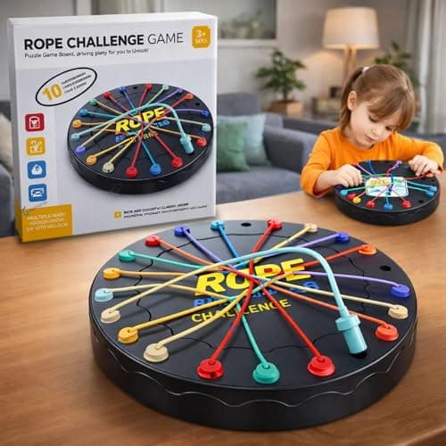 GRAPHENE Rope Challenge Puzzle Board Game for Kids Adults 5-14 Years Brain Teaser Logic Multi-Level Strategy Travel Family Fun Problem-Solving Memory Development Stress Relief Educational STEM Toy