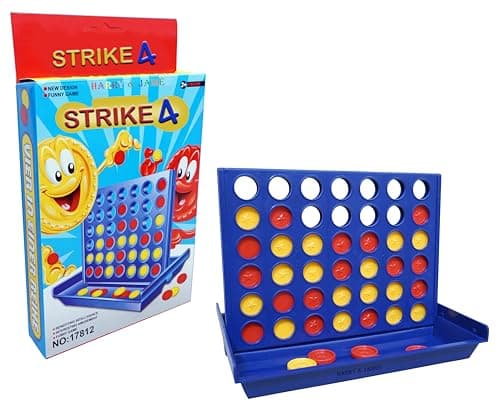 HARRY & JAMES® Strike 4 Game, Classic Dis Dropping Game, Board Game for Families, Educational Toy, Family Fun Activity Toy, Strike 4 for Kids,Adults,Boys,Girls,Childrens (2 Players).