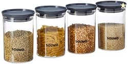 Amazon Brand - Solimo Plastic Storage Container Set, 900 ml, Set of 4,